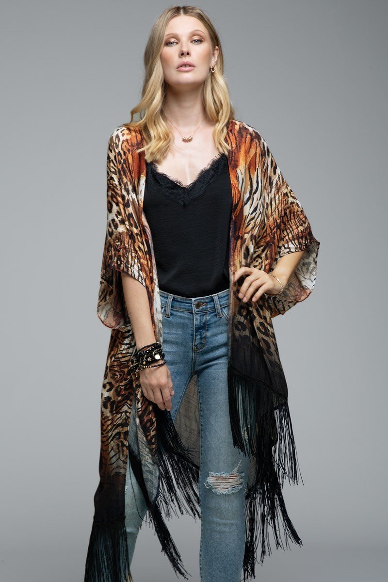 Gianna Leopard Kimono