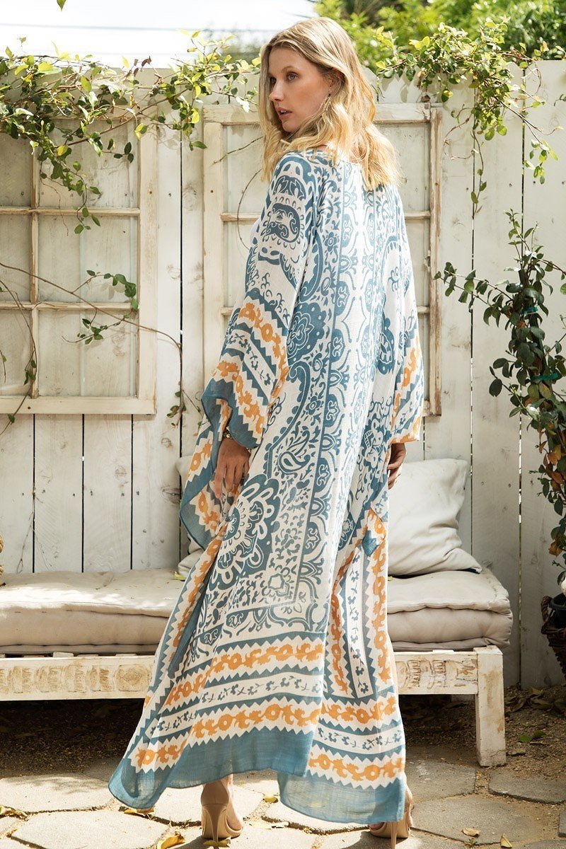 Mila Summer Blue Kimono Duster