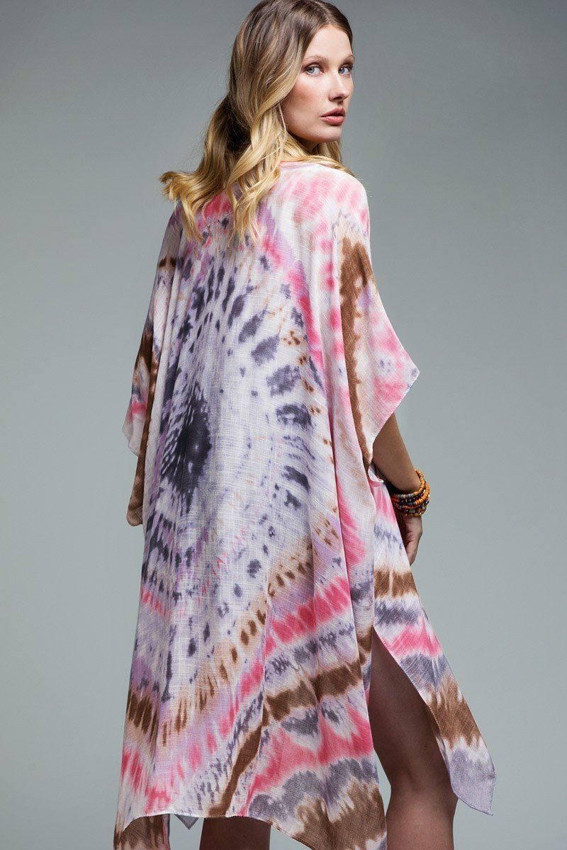 Charlotte Pink Tie Dye Kimono