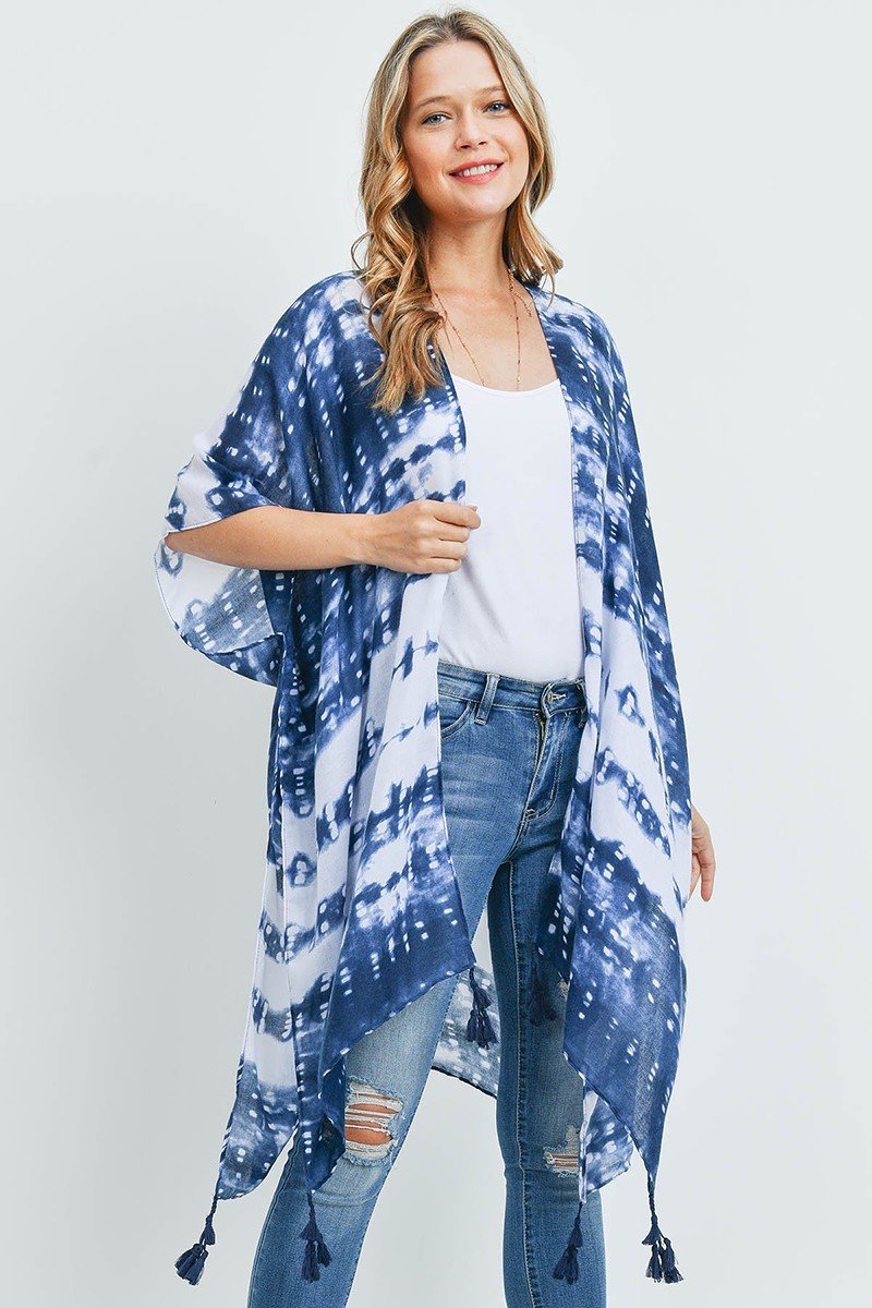 Evelyn Happy Vibe Abstract Dye Kimono