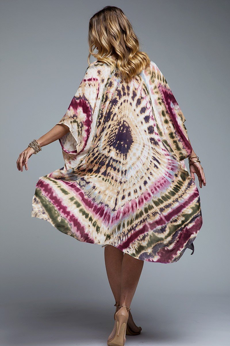 Charlotte Pink Tie Dye Kimono